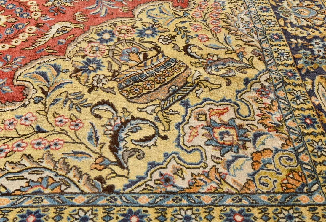 Vintage Classic Pictorial 10X14 Shahreza Persian Rug - 12