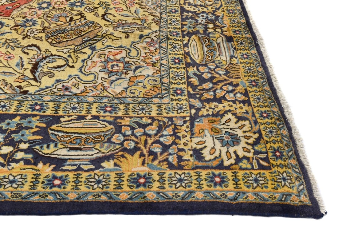 Vintage Classic Pictorial 10X14 Shahreza Persian Rug - 14
