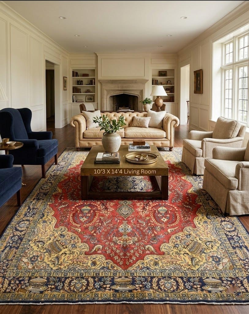 Vintage Classic Pictorial 10X14 Shahreza Persian Rug - 2
