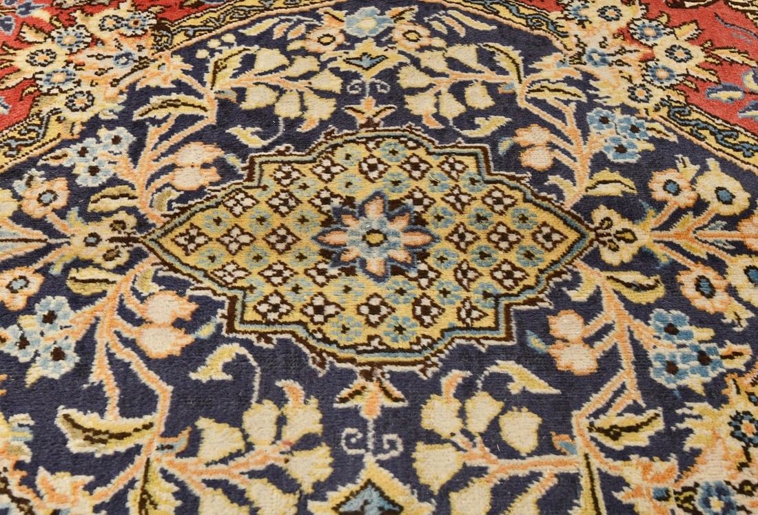 Vintage Classic Pictorial 10X14 Shahreza Persian Rug - 9