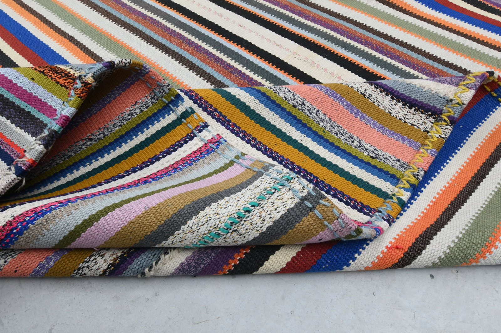 10'5x13'3 ft, COLORFUL HANDWOVEN RUG: Title: 10'5x13'3 ft, COLORFUL HANDWOVEN RUG Description: This Turkish one-of-a-kind Vintage Flatweave Kilim Rug is hand-knotted and handwoven by the most skilled artisans who use pure wool, in vibrant