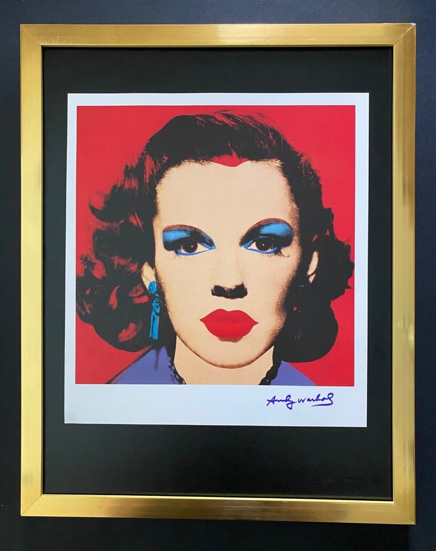 ANDY WARHOL + SIGNED 1984 JUDY GARLAND PRINT MOUNTED & FRAMED: Title:ANDY WARHOL + SIGNED 1984 JUDY GARLAND PRINT MOUNTED & FRAMED Description:This is a Stunning and Scarce 1984 Print after Andy Warhol " JUDY GARLAND " from - His Pop Art Collection- Facsimile Sig