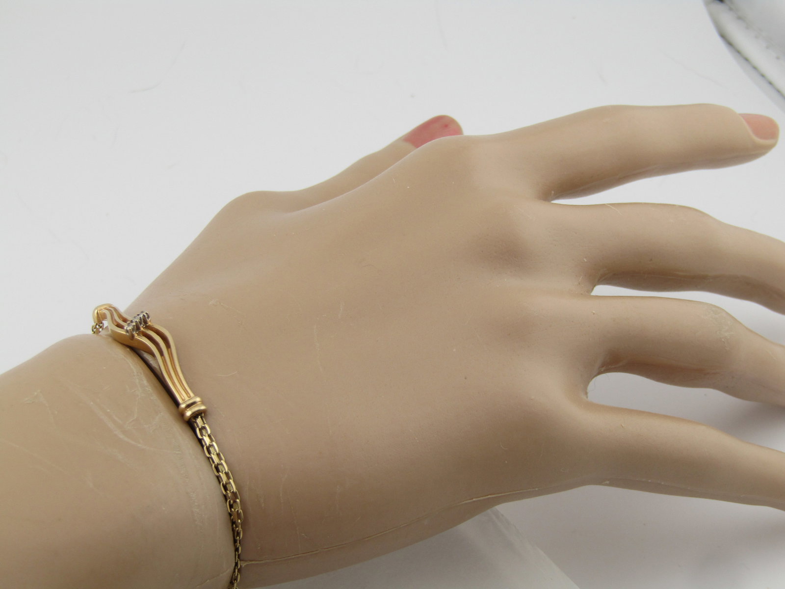 Vintage 14kt Diamond Accent Bracelet, 6", 1980's - 7