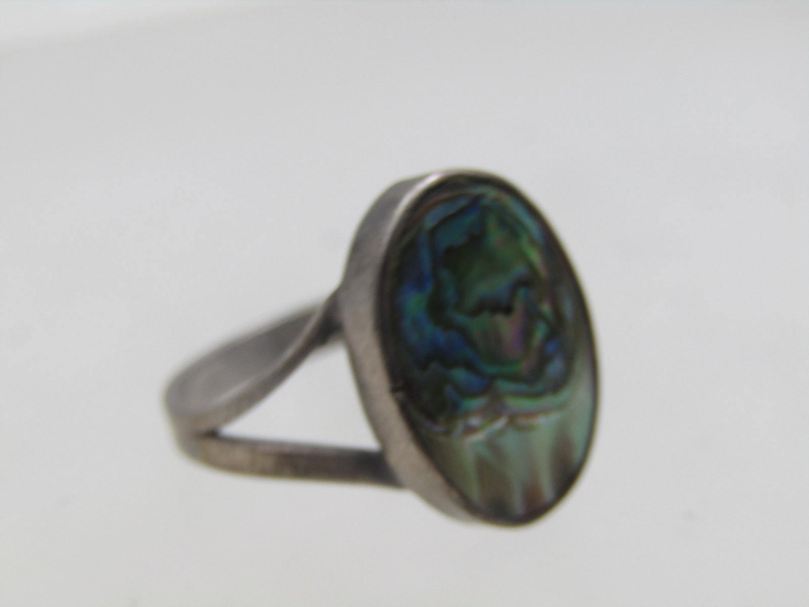Vintage Sterling Abalone Ring, Sz. 5.5, Mexico, 1960's-1970's - 4