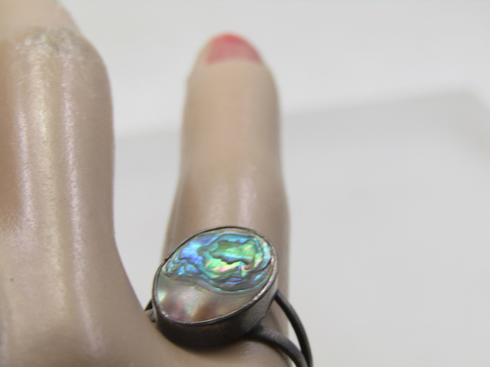 Vintage Sterling Abalone Ring, Sz. 5.5, Mexico, 1960's-1970's - 6