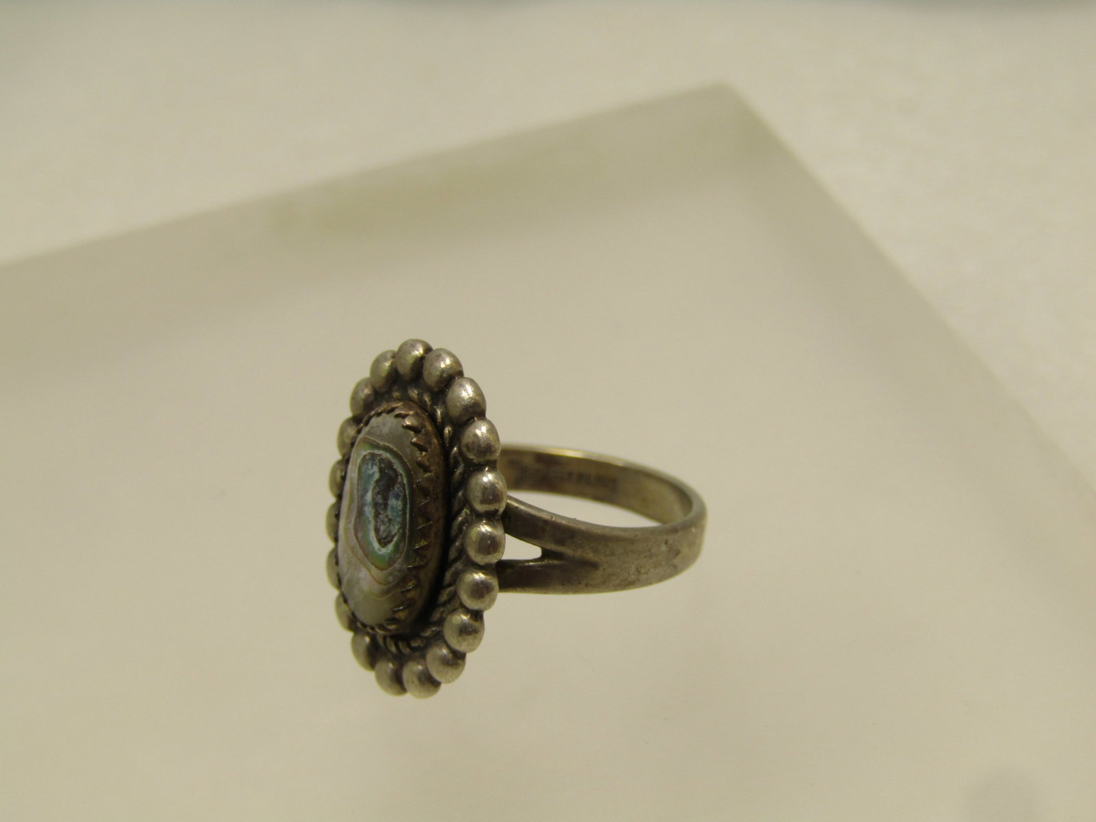 Vintage Sterling Southwestern Abalone Ring, Sz. 6, Bell Trading, 1960's-1970's - 6