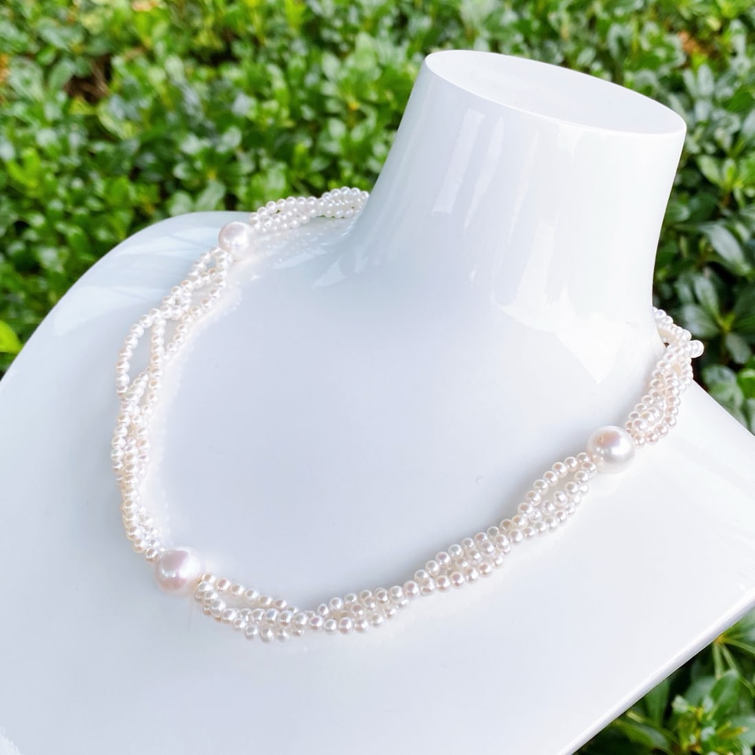 18K Gold Natural Pearl Necklace - 3