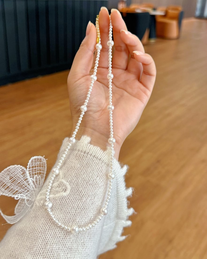 S925 Silver Natural Pearl Necklace - 4