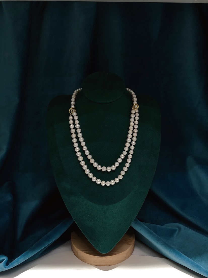 Natural Freshwater Pearl Sweater Necklace - 8