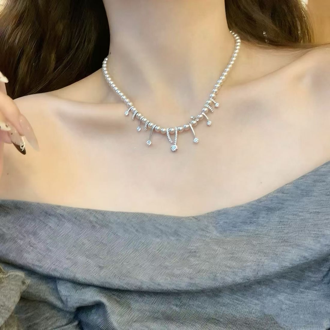 Natural Freshwater Pearl Necklace - 5