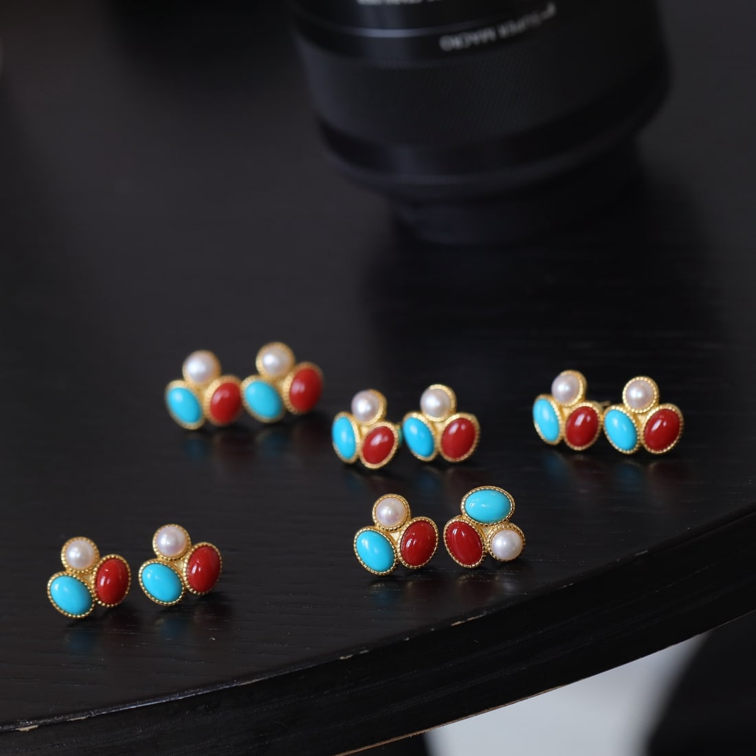 S925 Silver Natural Red Coral Earrings - 5