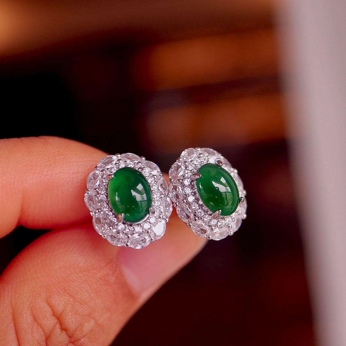 Natural Jade Earrings - 8