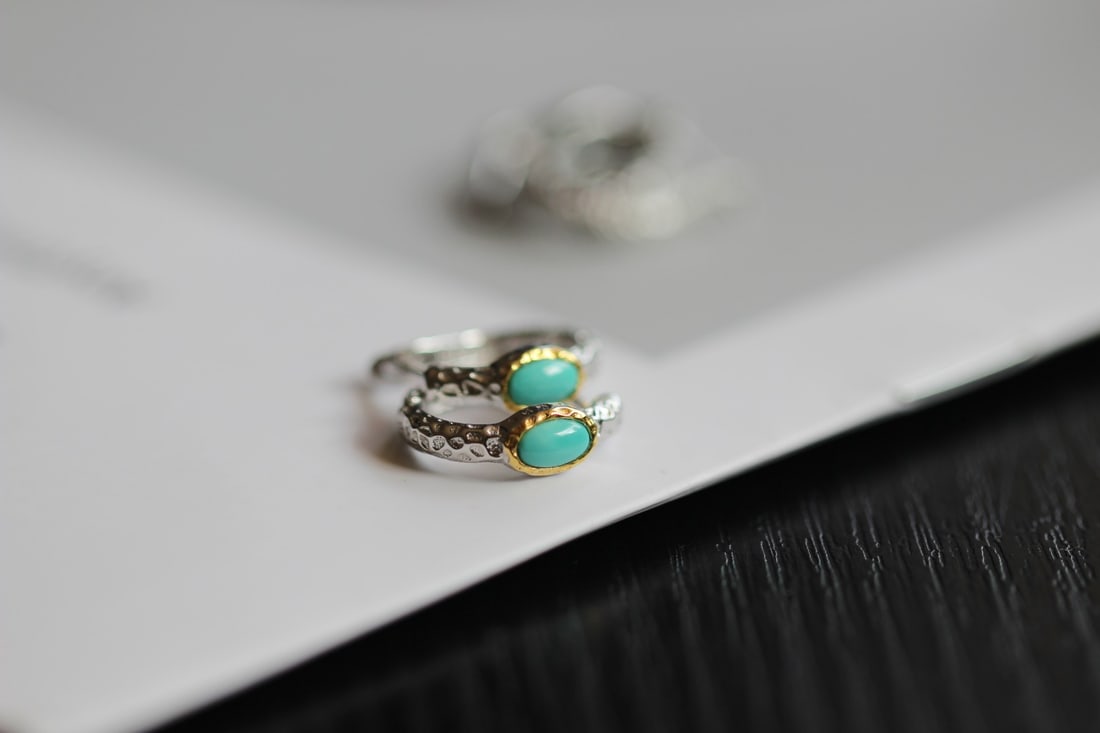 S925 Silver Natural Turquoise Earrings - 9