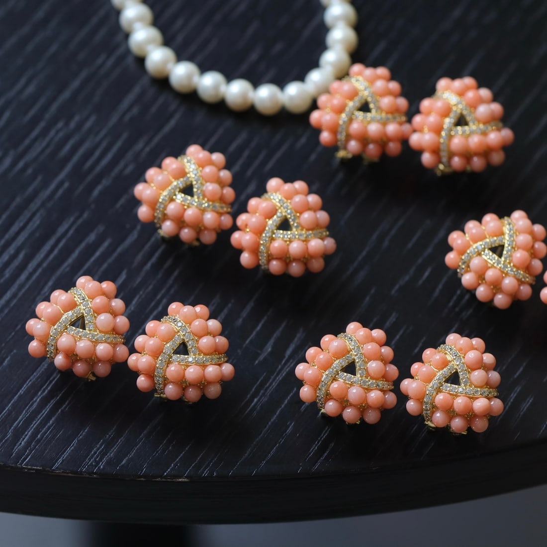 S925 Silver Natural Red Coral Earrings - 3