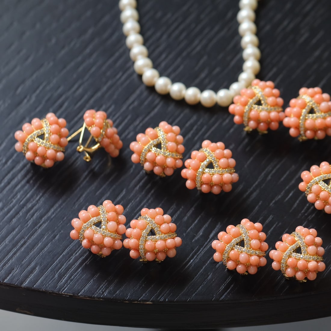 S925 Silver Natural Red Coral Earrings - 4
