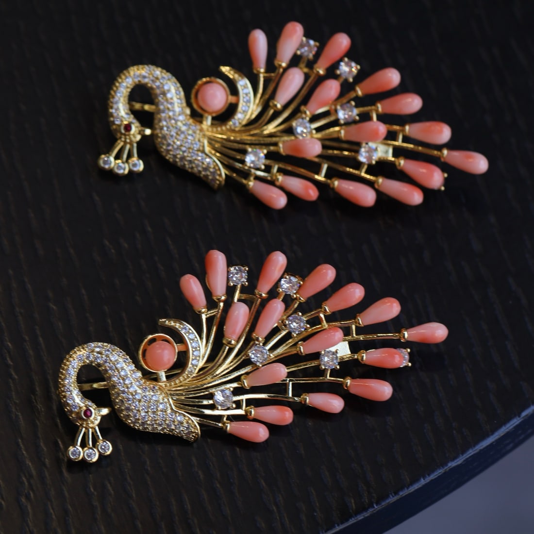 Natural Red Coral Brooch - 5