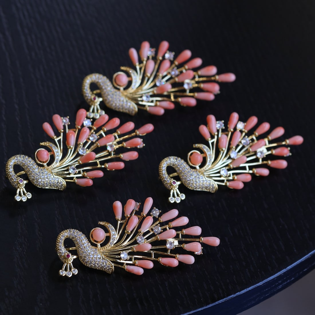 Natural Red Coral Brooch - 6