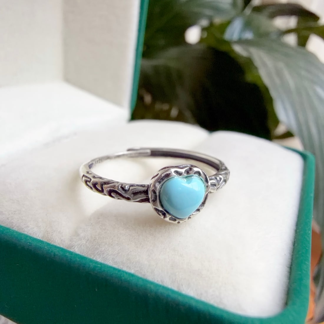 S925 Silver Natural Turquoise Ring - 3