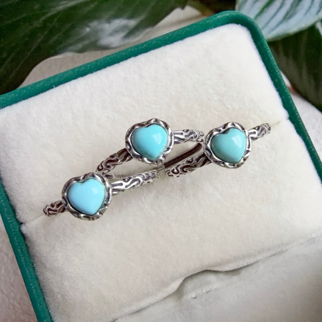 S925 Silver Natural Turquoise Ring - 4