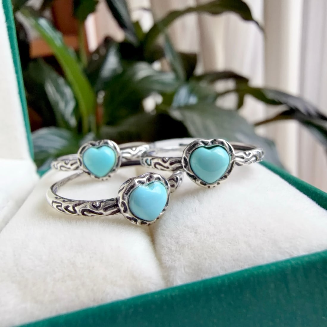 S925 Silver Natural Turquoise Ring - 5
