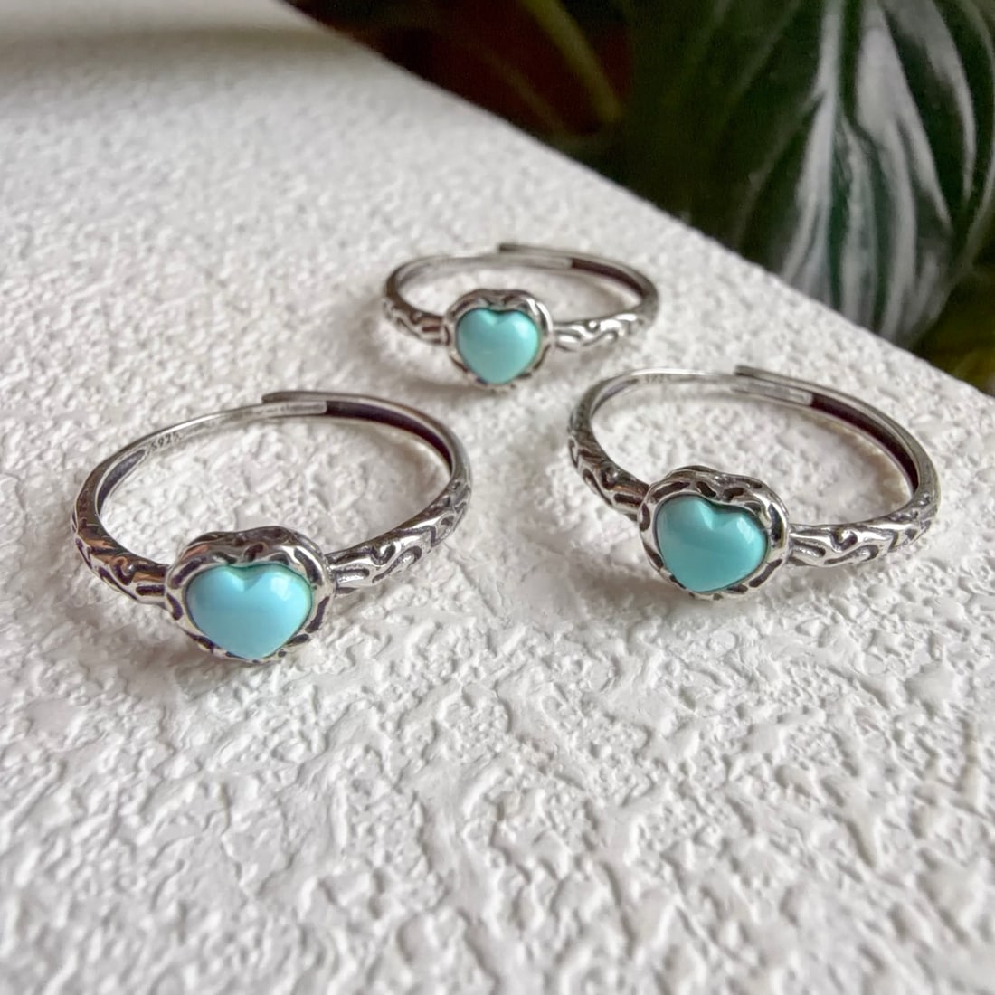 S925 Silver Natural Turquoise Ring - 6