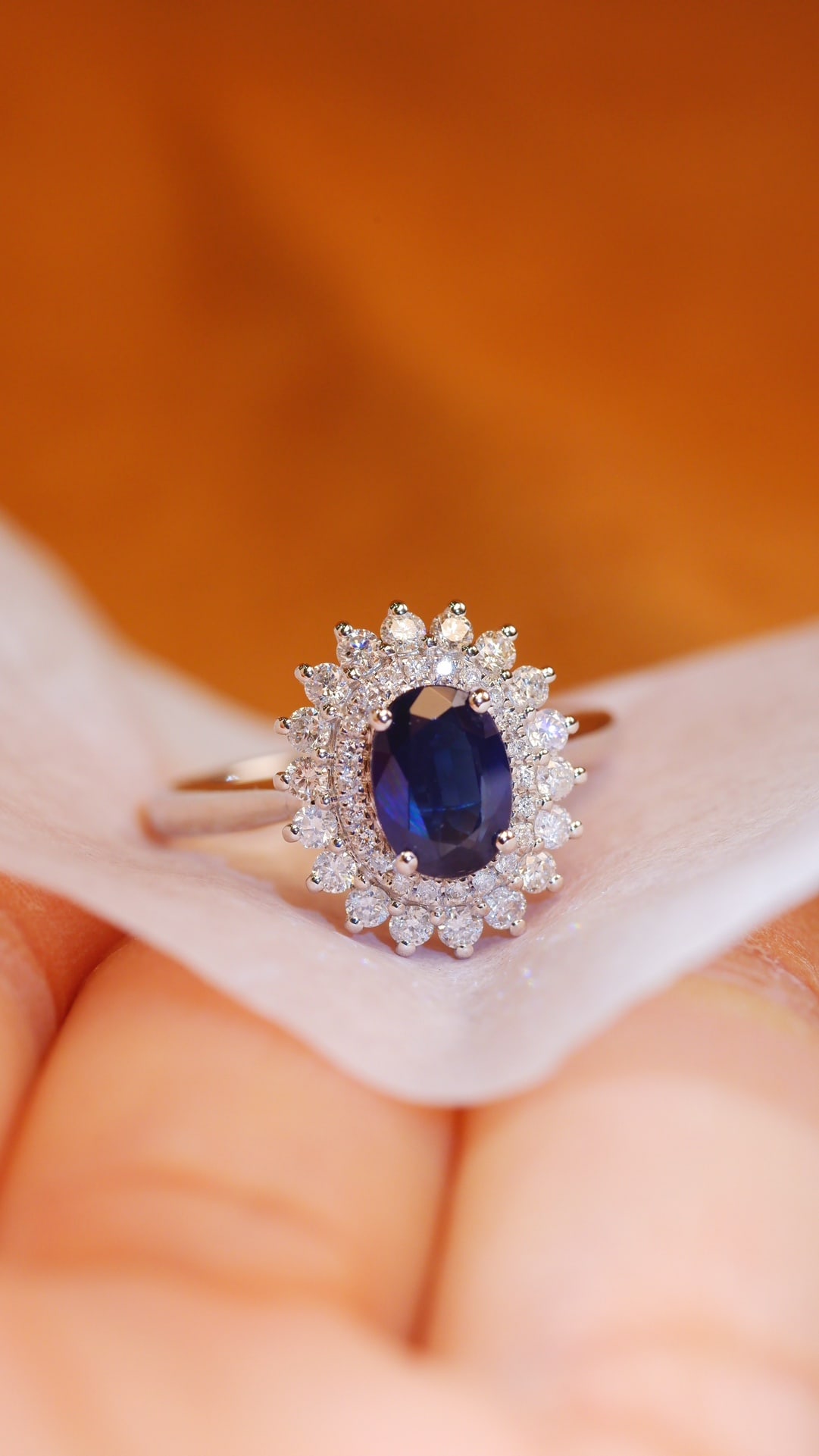 18K Gold Natural Sapphire Ring - 2