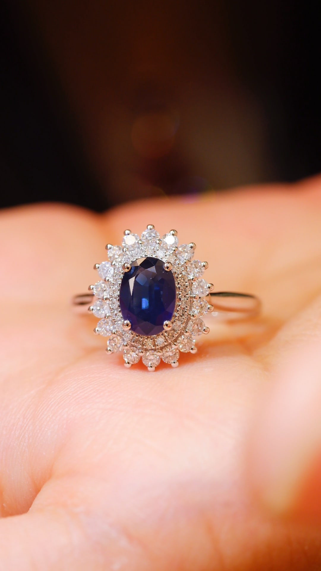 18K Gold Natural Sapphire Ring - 7