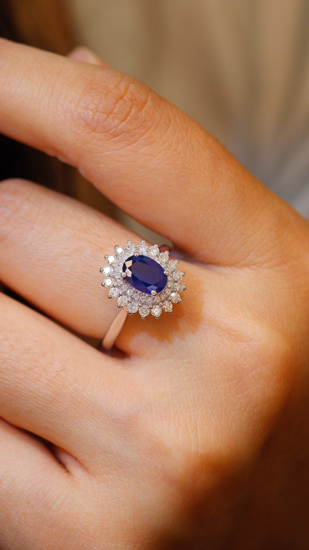 18K Gold Natural Sapphire Ring - 8