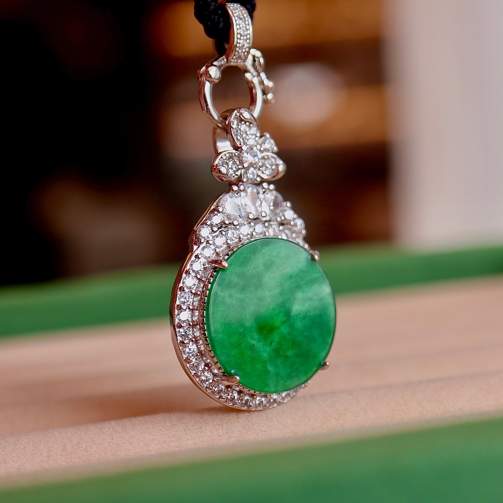 Natural Jadeite Round Pendant - 2
