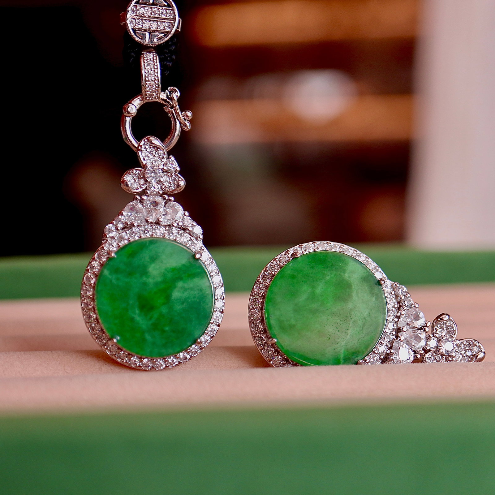 Natural Jadeite Round Pendant - 3