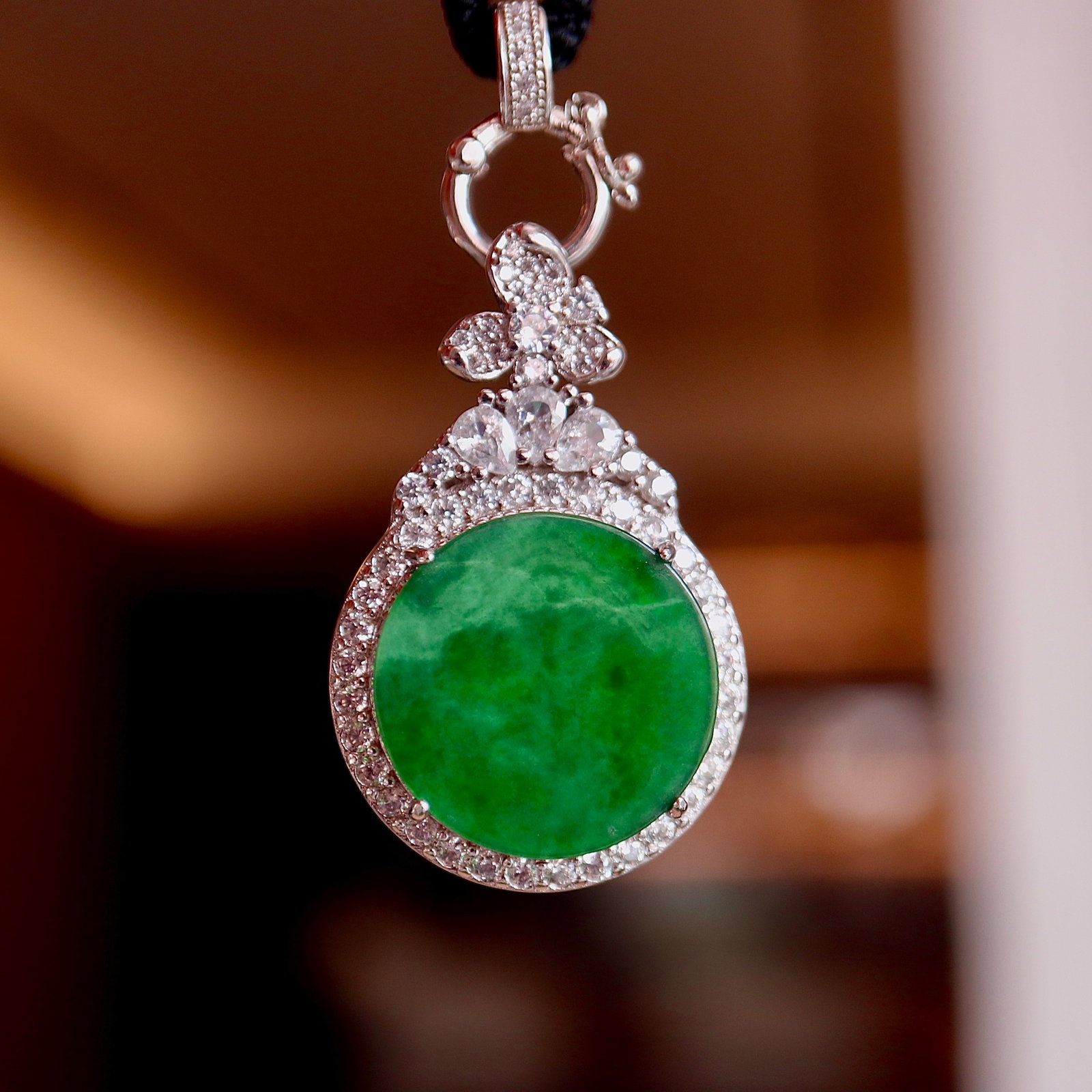 Natural Jadeite Round Pendant - 5