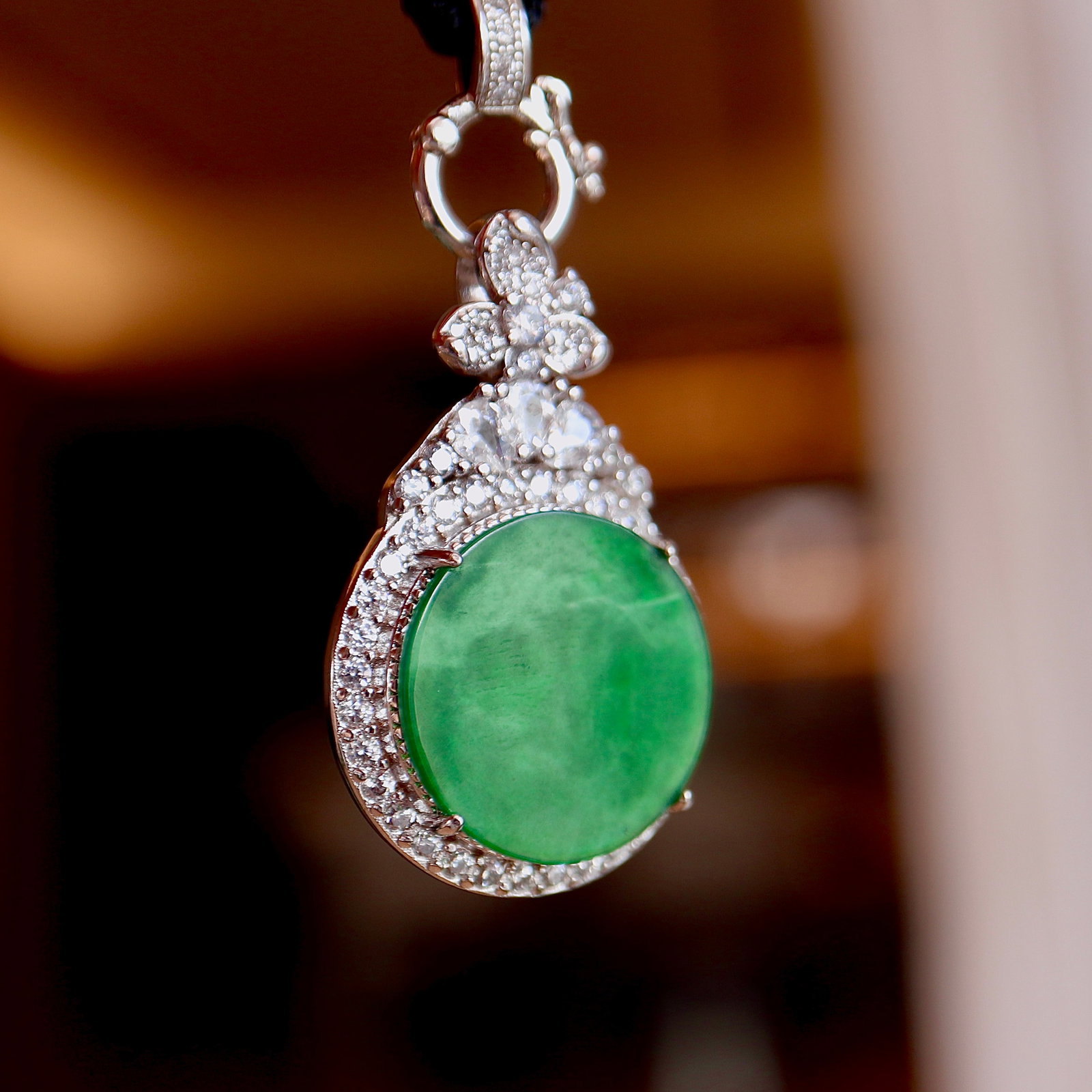 Natural Jadeite Round Pendant - 6