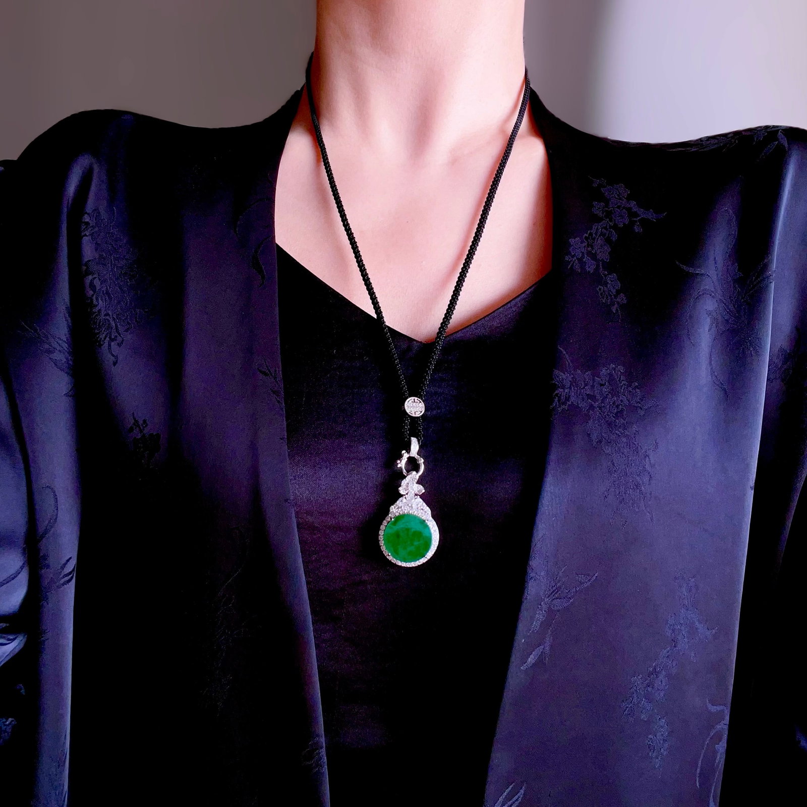 Natural Jadeite Round Pendant - 9