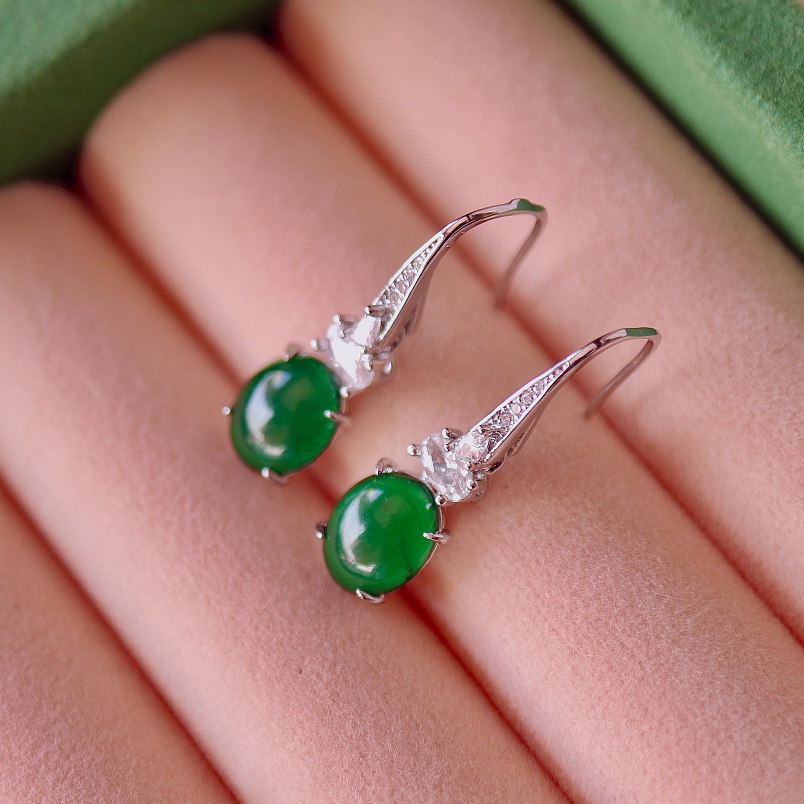 Natural Jade Earrings - 4