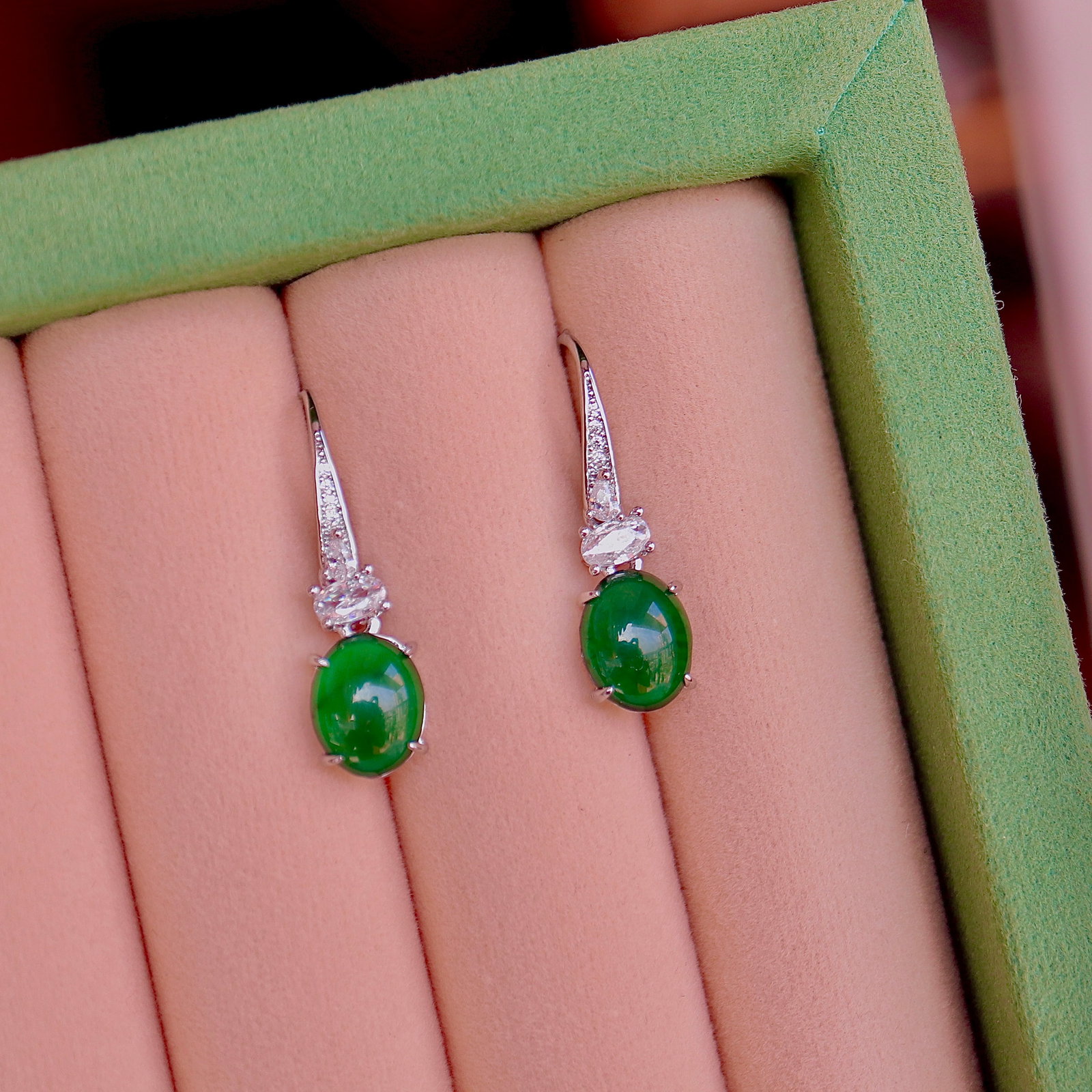 Natural Jade Earrings - 6