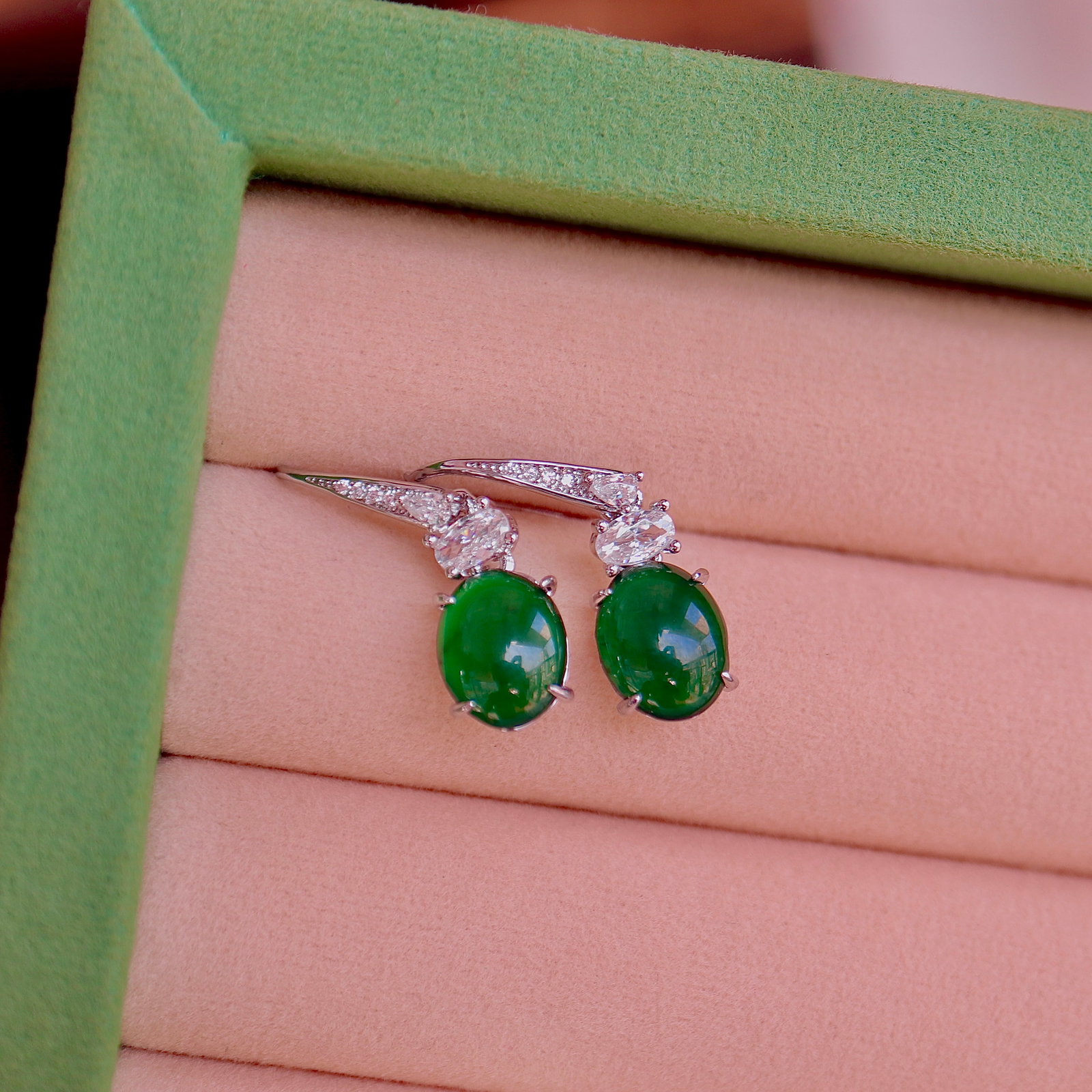 Natural Jade Earrings - 7