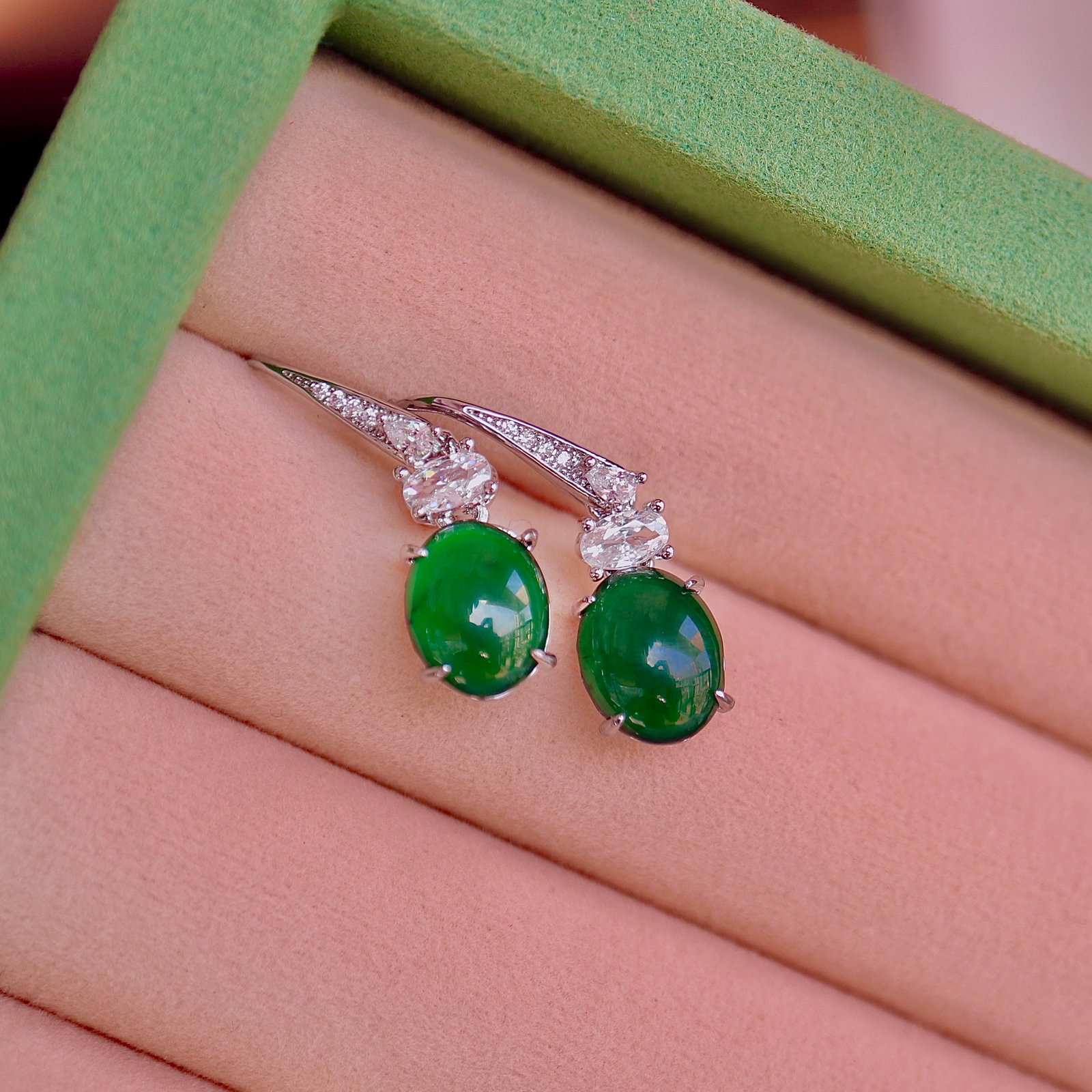 Natural Jade Earrings - 8