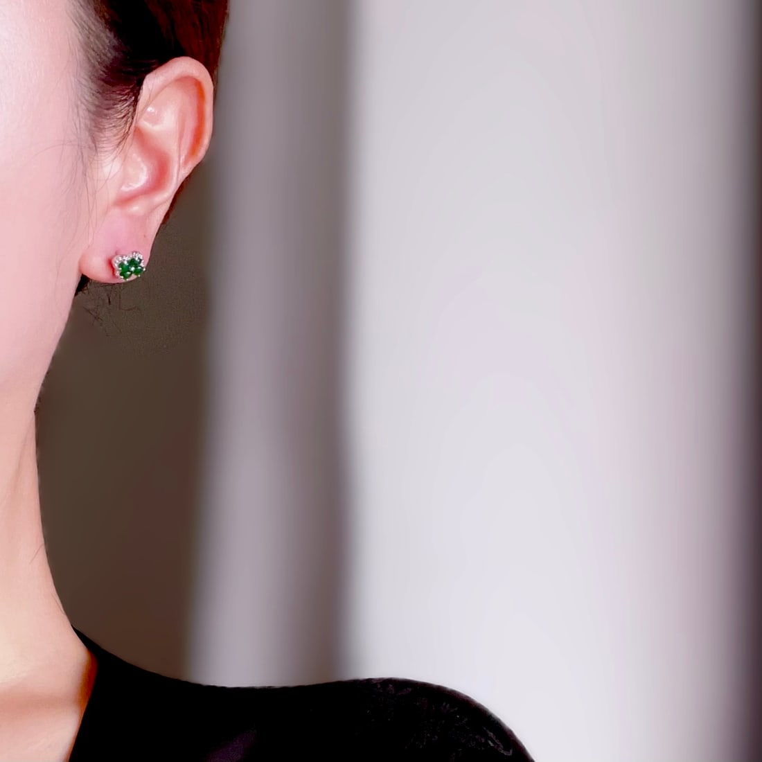 natural jadeite stud earrings - 9