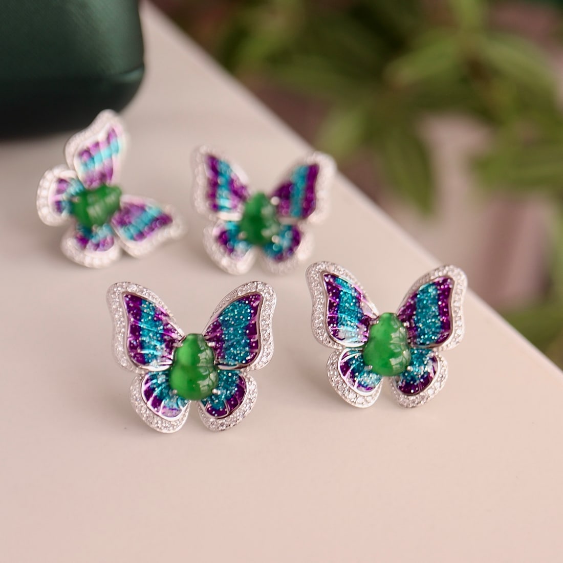 S925 Silver Natural Jade Earrings - 3