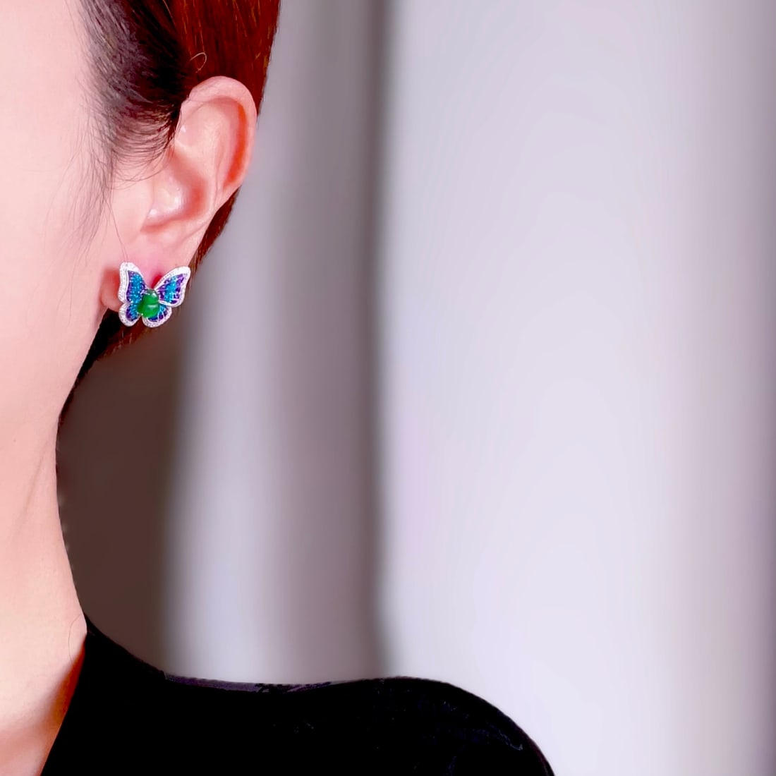 S925 Silver Natural Jade Earrings - 9