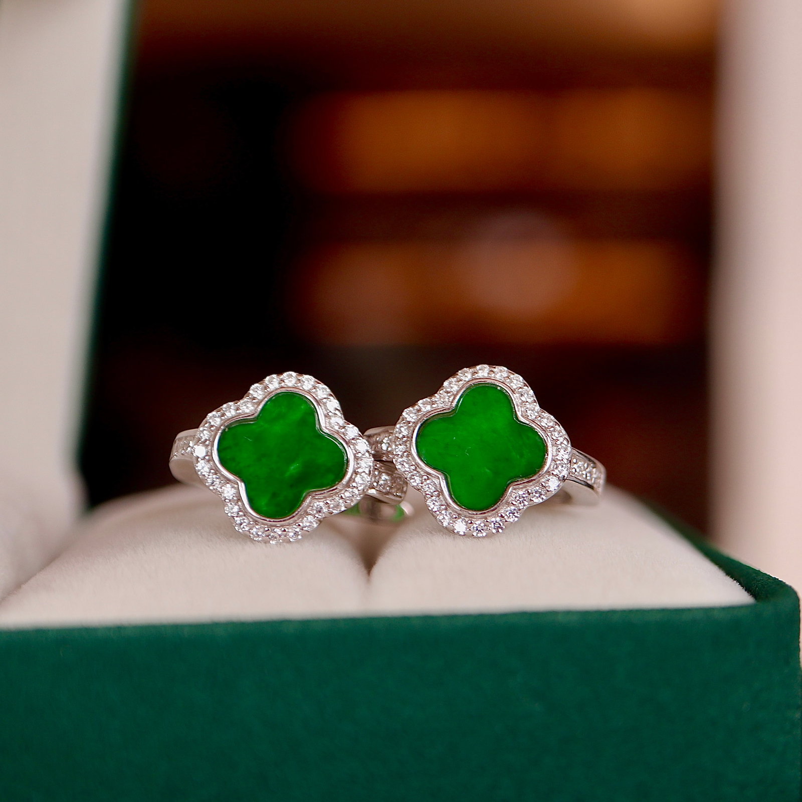 S925 Sterling Silver and Natural Jadeite Earrings - 4