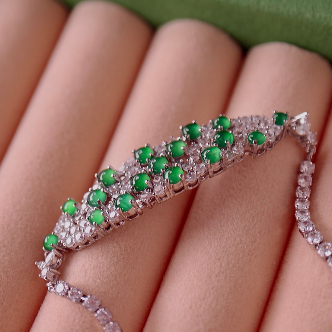 Natural jadeite bracelet - 8