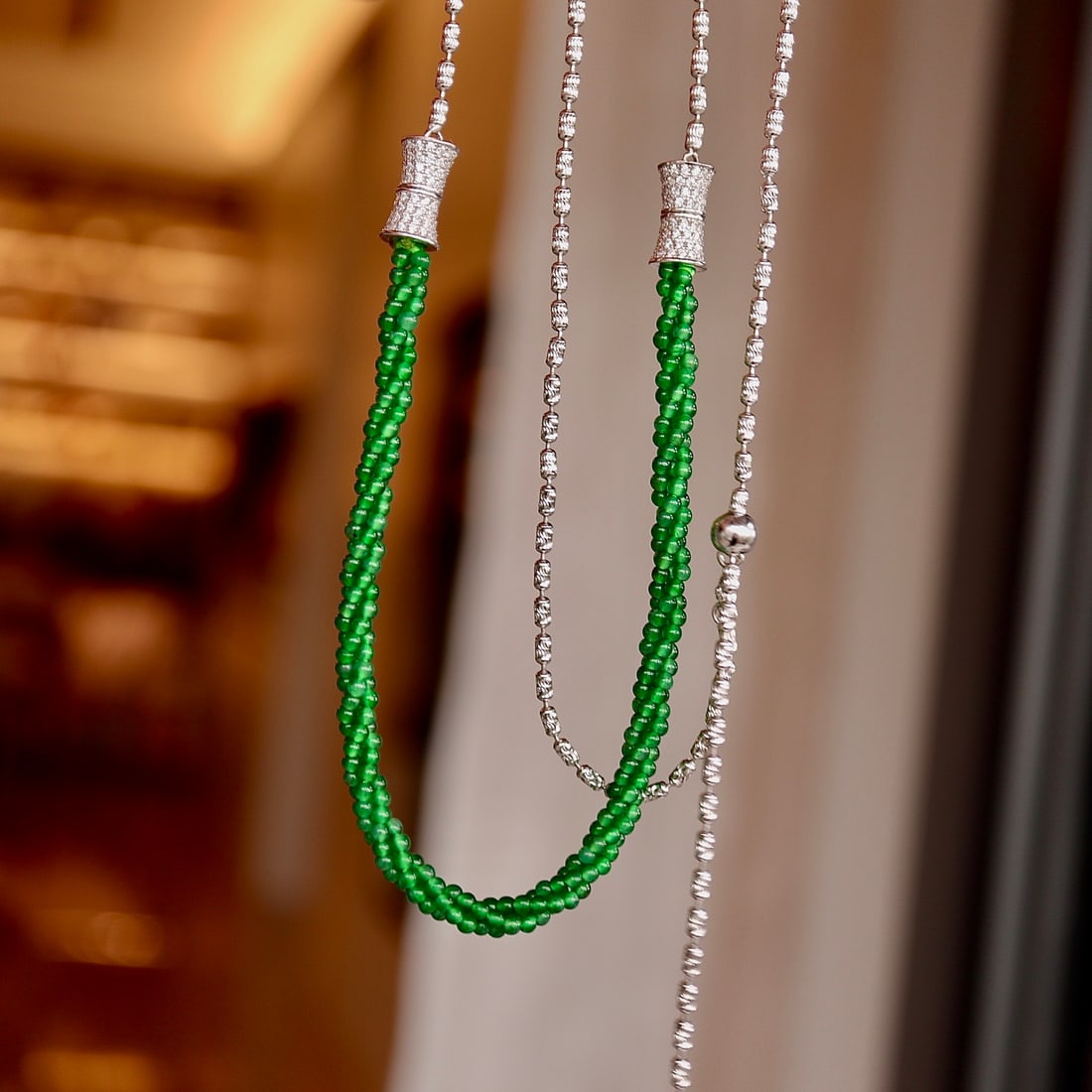 Natural Jade Bead Necklace - 2