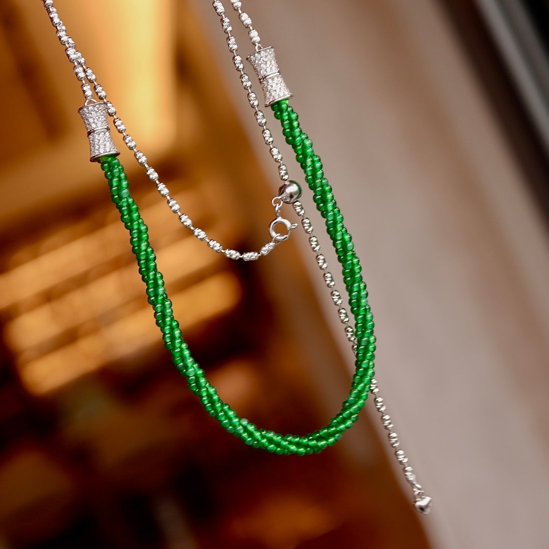 Natural Jade Bead Necklace - 3