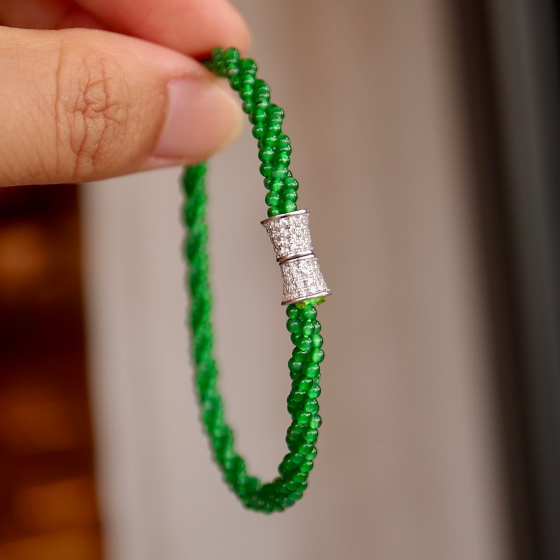 Natural Jade Bead Necklace - 4