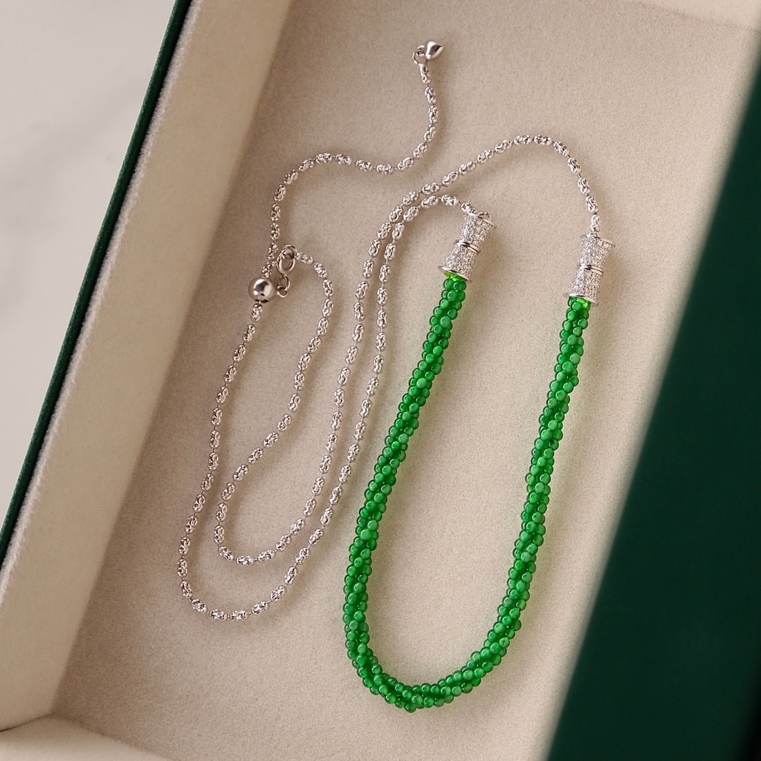 Natural Jade Bead Necklace - 7