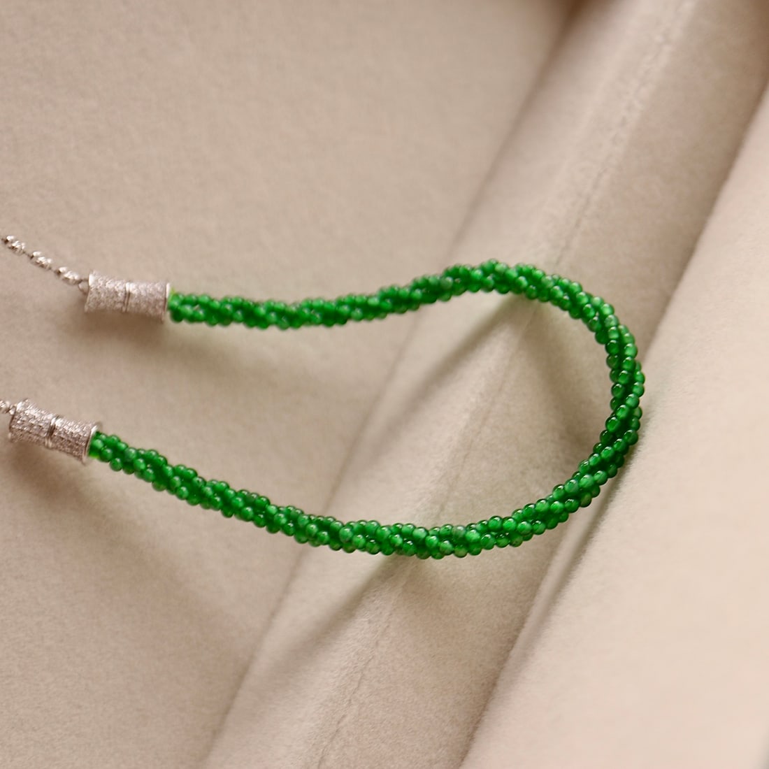 Natural Jade Bead Necklace - 8