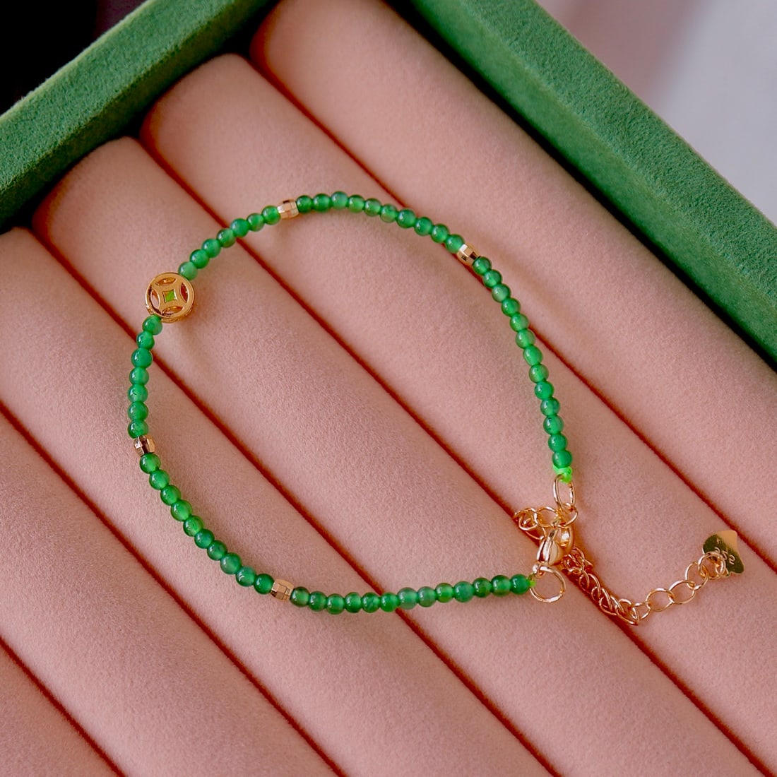 Natural Jade Bead Bracelet - 2