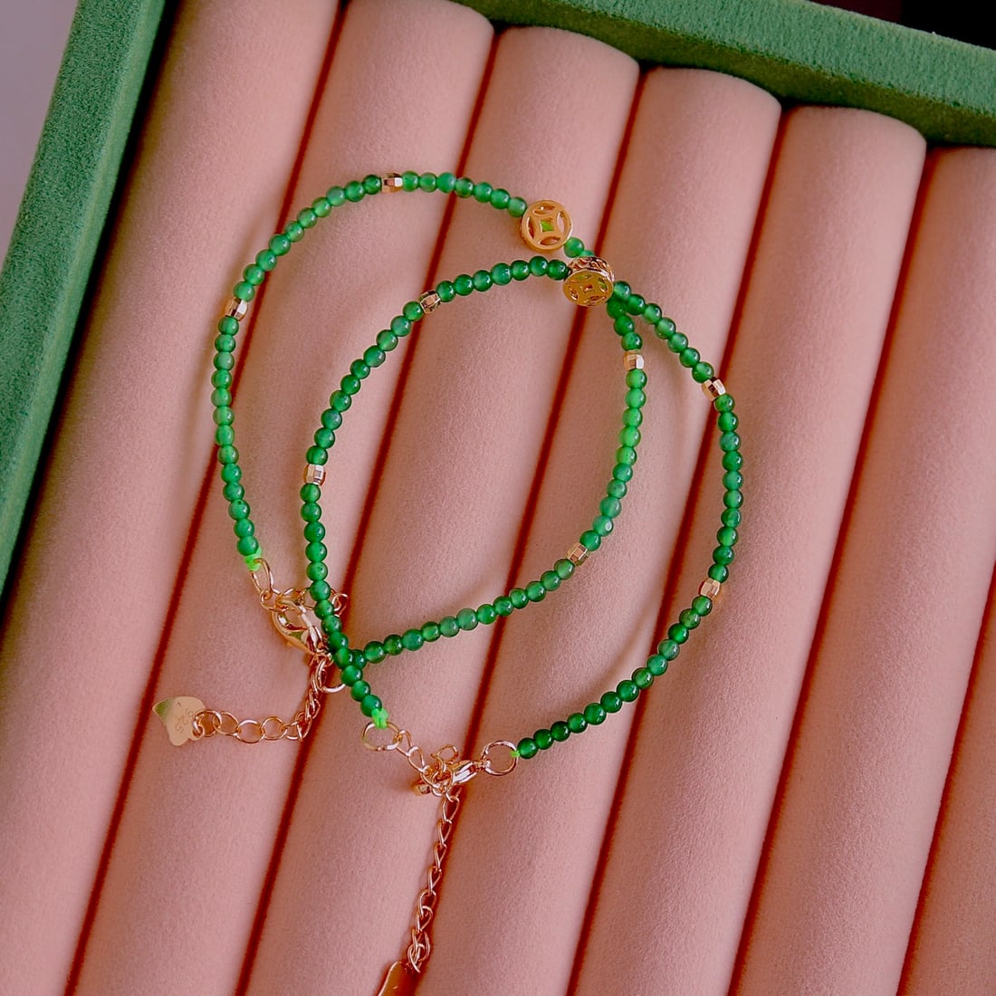 Natural Jade Bead Bracelet - 4