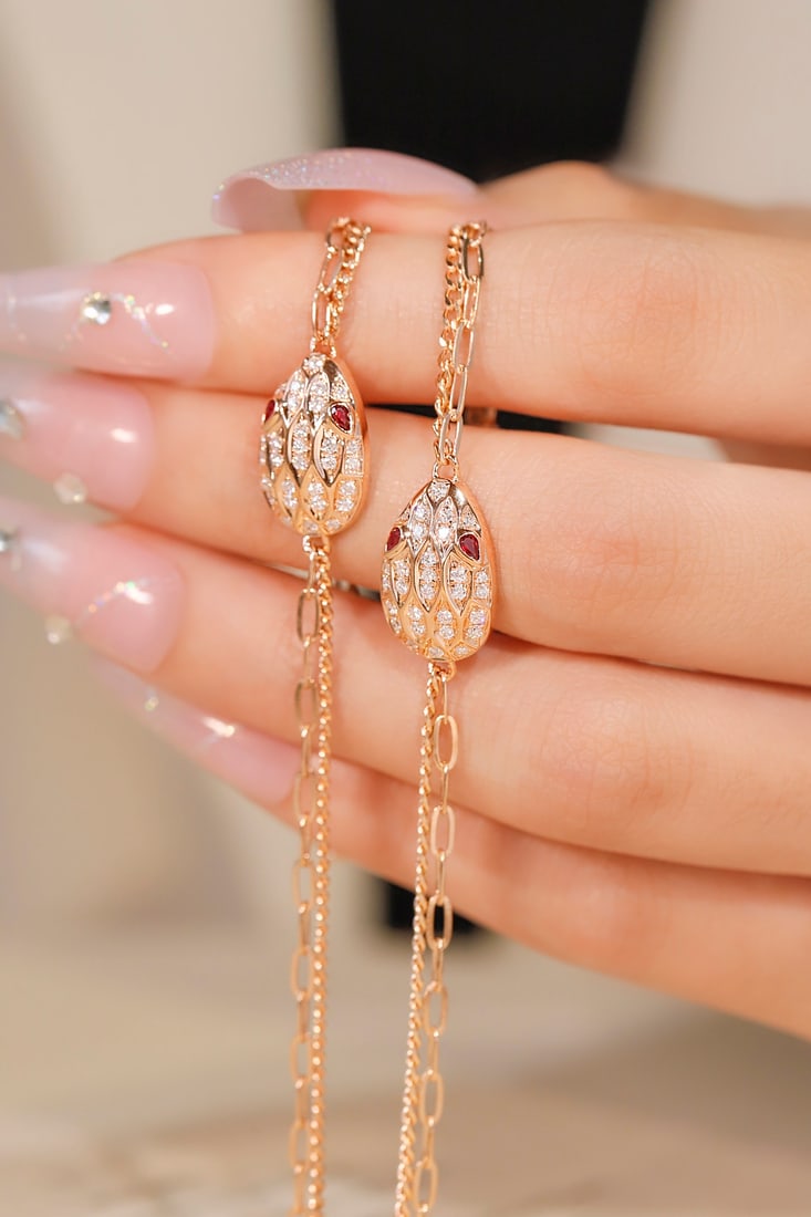 18K Gold Natural Ruby Diamond Bracelet - 5